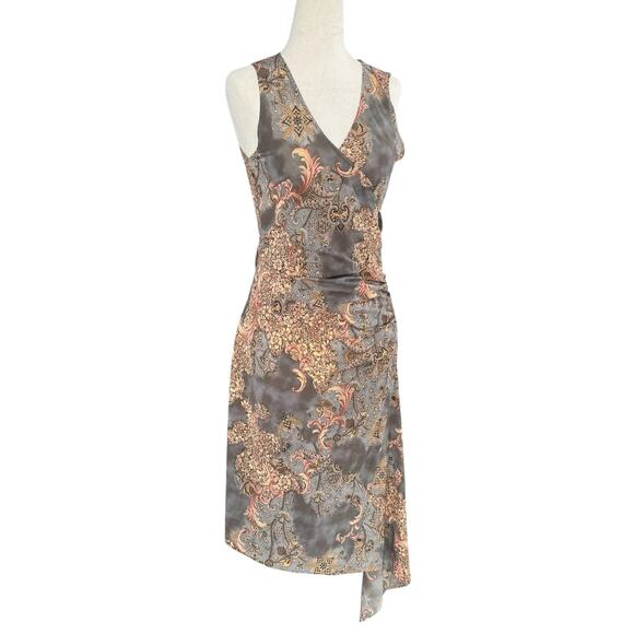 Y2K Vintage Wrap Dress Womens SM Floral Midi Party Whimsigoth Fairy Assymetrical - Picture 4 of 10